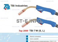 Горелка для полуавтоматической сварки TBi 7W-blue-ESW short, длина 5 метров - st-e.info - Брянск