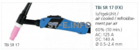 Горелка для аргонодуговой сварки TIG SR-P 17 FX TBi  8 м (газовое охлаждение) - st-e.info - Брянск